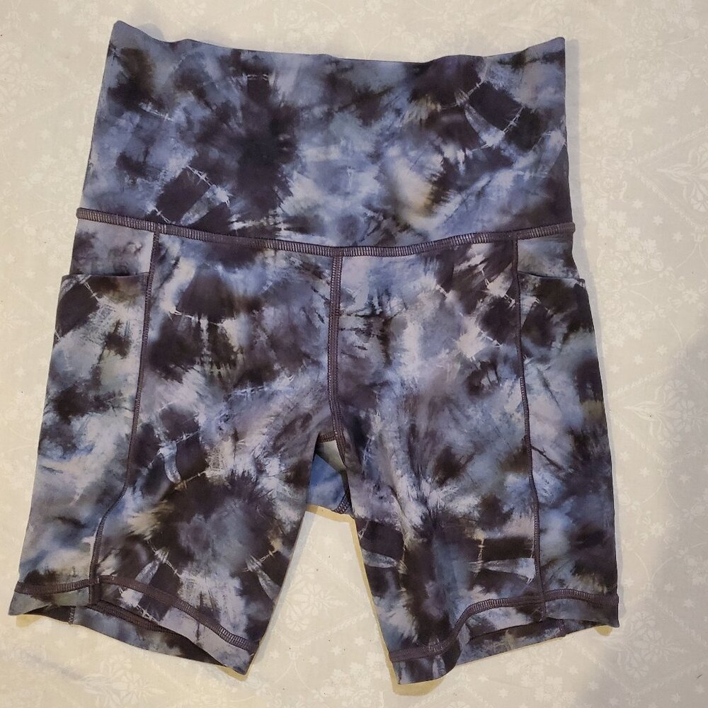 Athleta Salutation Stash Athletic Shorts  - Blue Bomb Black- Kids Large/Adult XS